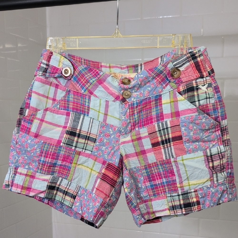 Patchwork Plaid Women's Shorts